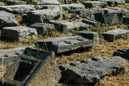 View of the archaeological remains of the temple of Amathous, a great site dedicated to Aphrodite in Cyprus island photo