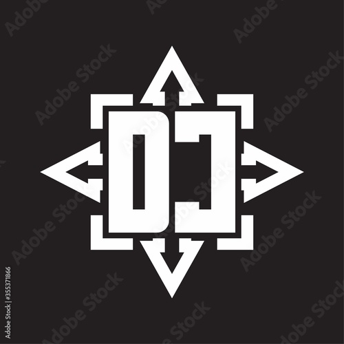 Free Download DC Logo monogram with rounded arrows shape design template - GFXLoad