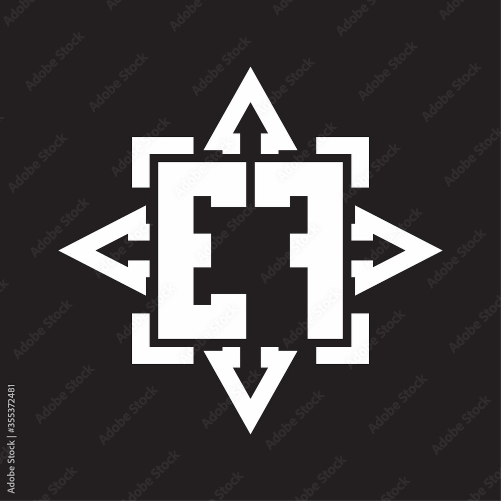 EF Logo monogram with rounded arrows shape design template EF Logo monogram with rounded arrows shape design template