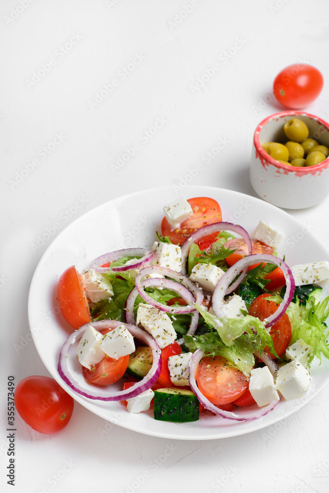 Greek salad with feta and olives Greek salad with feta and olives
