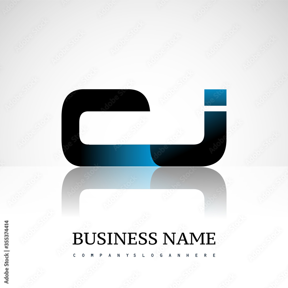Initial letter CJ uppercase modern and simple logo linked blue and black colored, isolated in white background. Vector design for company identity. Initial letter CJ uppercase modern and simple logo linked blue and black colored, isolated in white background. Vector design for company identity.