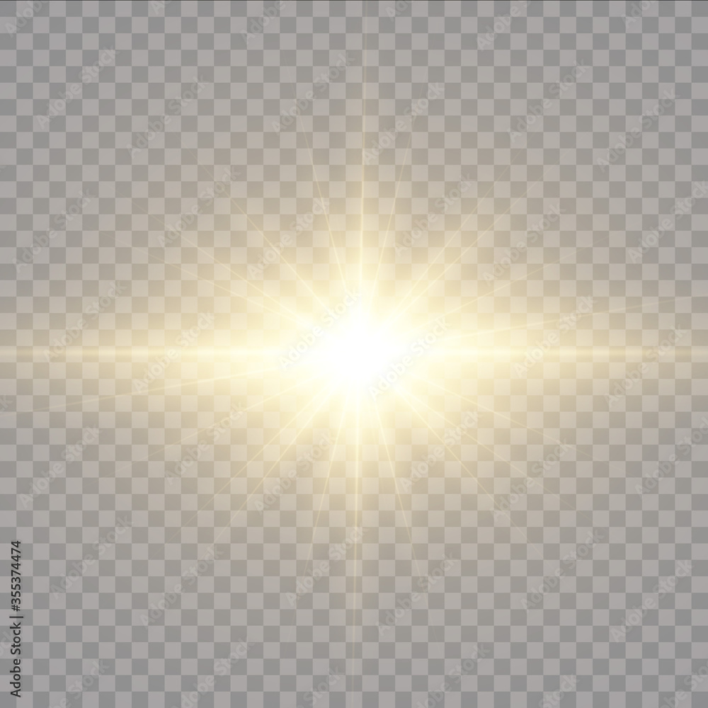 Shining golden stars isolated on black background. Effects, glare, lines, glitter, explosion, golden light. Vector illustration Shining golden stars isolated on black background. Effects, glare, lines, glitter, explosion, golden light. Vector illustration