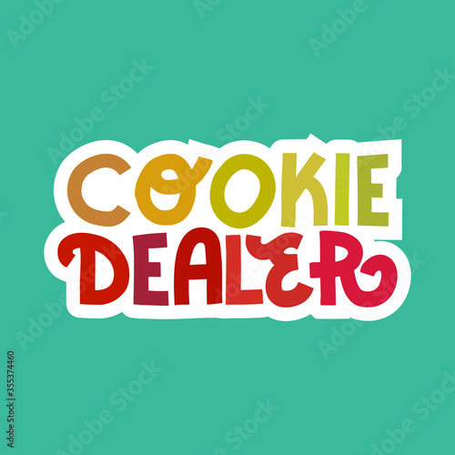 Cookie dealer - colorful lettering sticker
