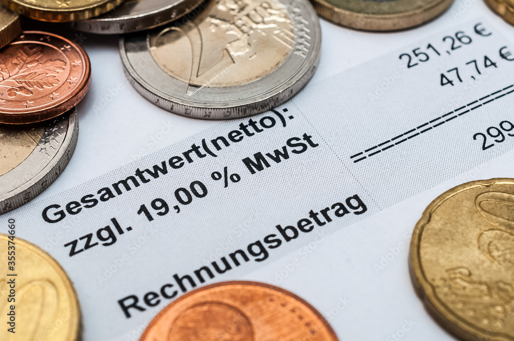 Kaufbeleg, Mehrwertsteuer 19% und Mehrwertsteuersenkung Coronakrise Stock  Photo | Adobe Stock