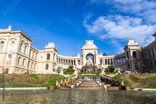  Longchamp palace in Marseille under blue sky
