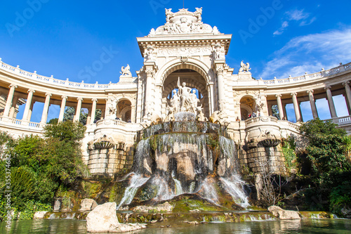  Longchamp palace in Marseille under blue sky