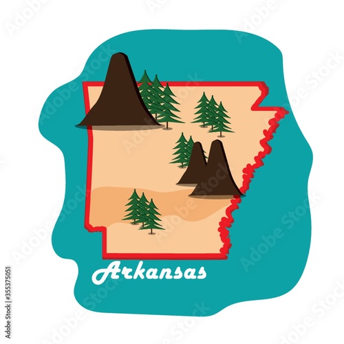 arkansas state map with mountains
