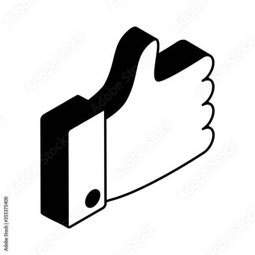 thumb up isometric style icon vector design