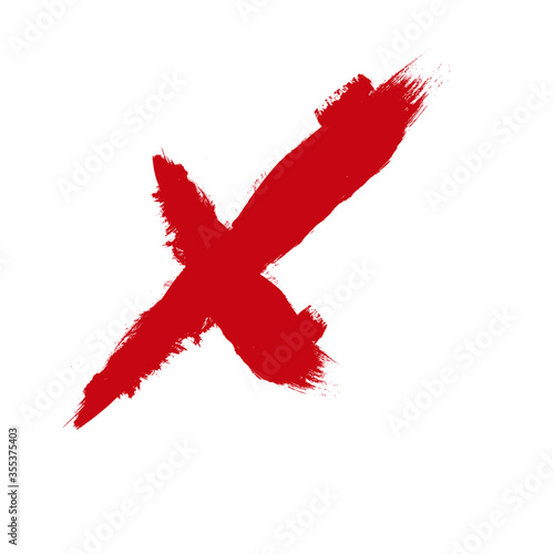 X Marks .Two Crossed Vector Brush Strokes. Rejected sign in grunge style.