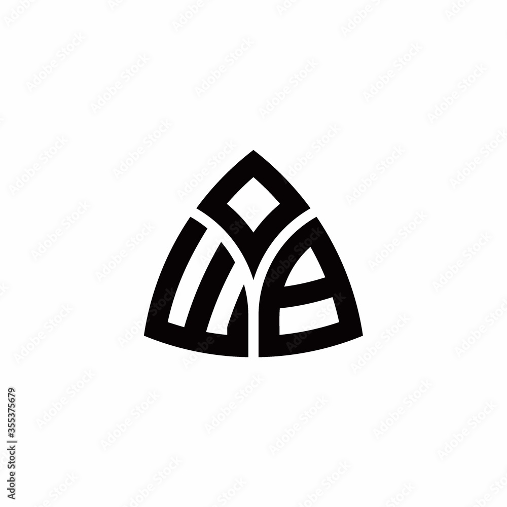 WB monogram logo with modern triangle style design template Stock ...