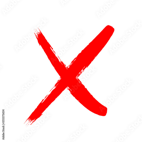 X Marks .Two Crossed Vector Brush Strokes. Rejected sign in grunge style.