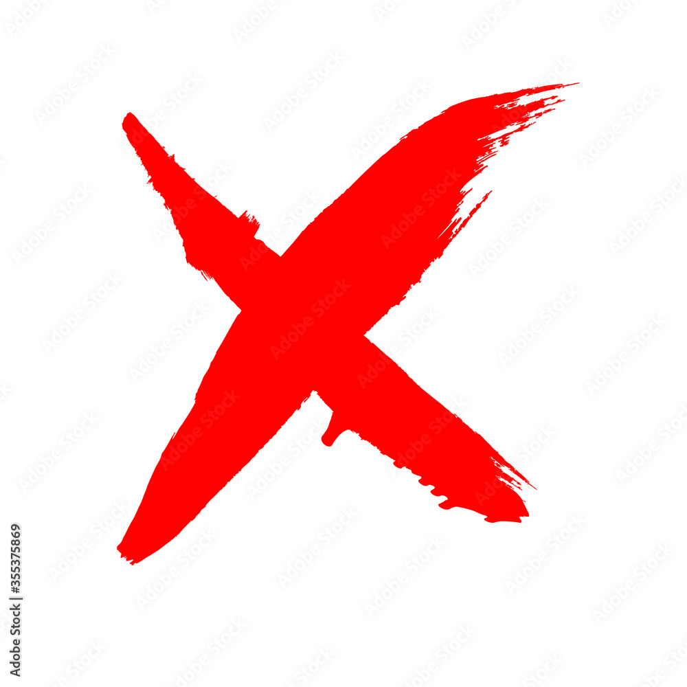 X Marks .Two Crossed Vector Brush Strokes. Rejected sign in grunge style. X Marks .Two Crossed Vector Brush Strokes. Rejected sign in grunge style.