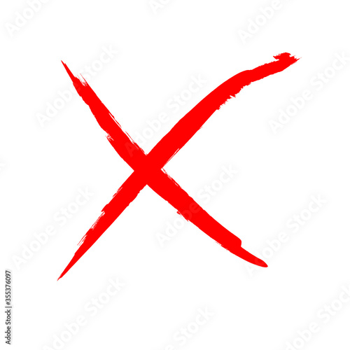 X Marks .Two Crossed Vector Brush Strokes. Rejected sign in grunge style.