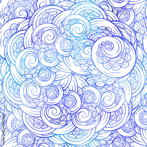 Vector colorful tentacles seamless pattern