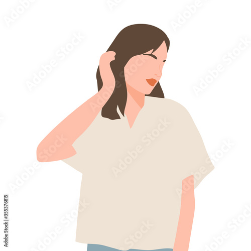 Abstract woman vector. Female portraits illustration collection. illustration makeup face, Digital Fashion illustration for social media post, Background cover, wallpaper.
