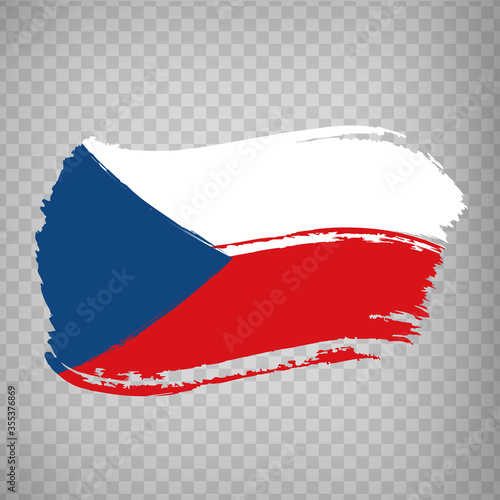 Flag of Czech Republic from brush strokes.  Flag  Czech Republic  on  transparent background for your web site design, app, UI. Stock vector. Vector illustration EPS10