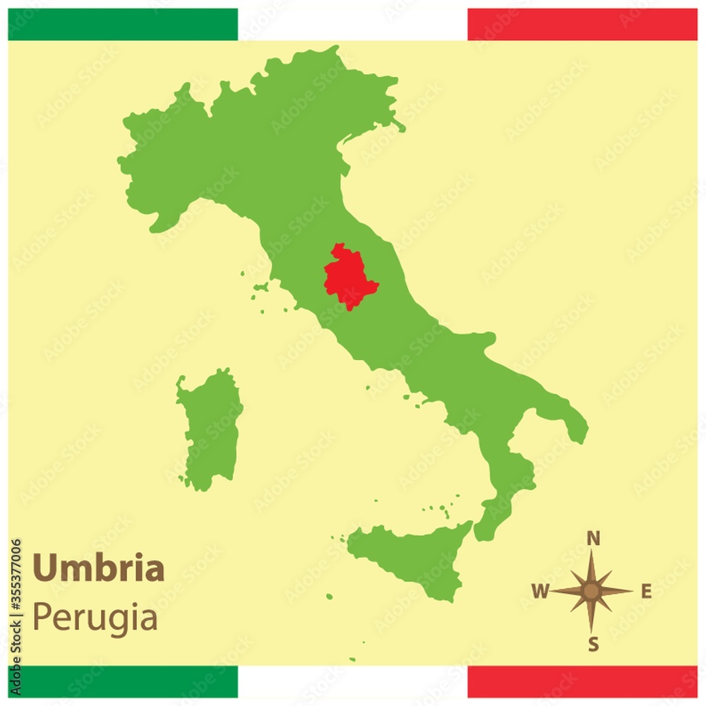 umbria on italy map