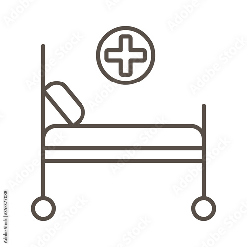 medical stretcher line style icon