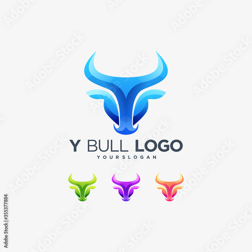 bull y logo buffalo animal