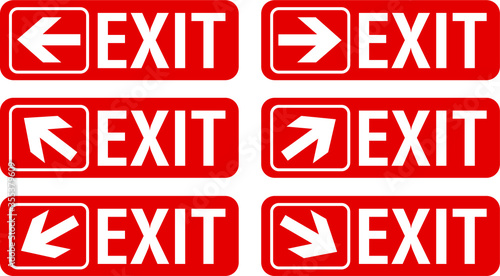 exit this way multiple directional exit only sign collection no entry