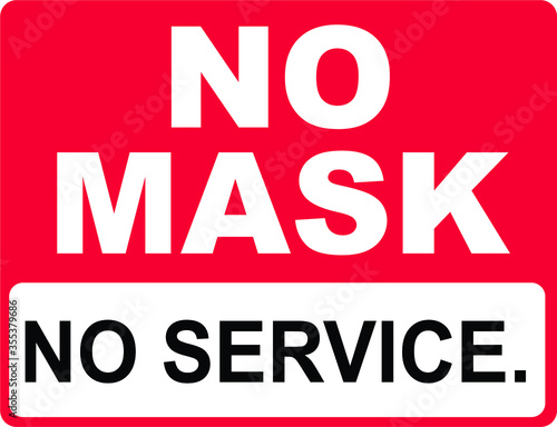 No mask no service wear mask before enter door sign notice vector illustration