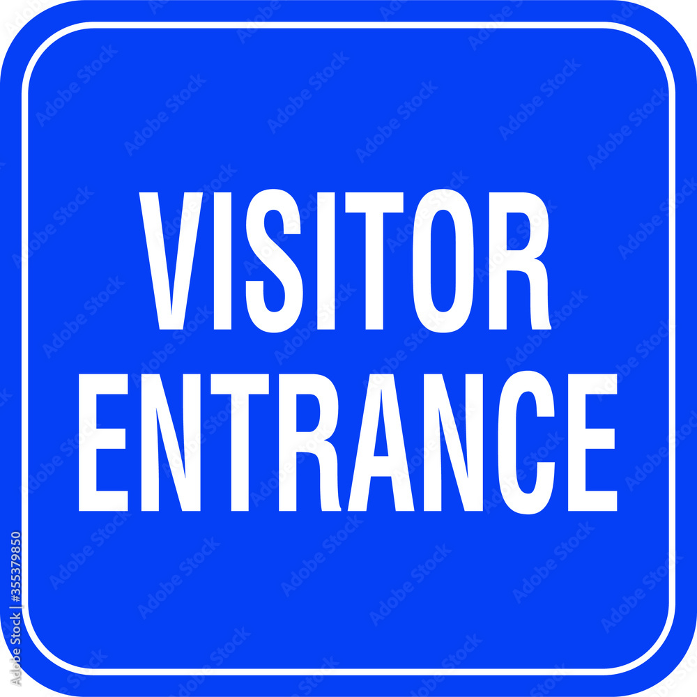 visitor entrance directional sign vector