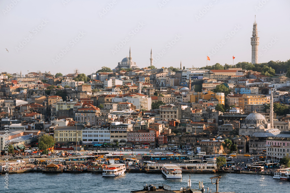 Panoramic view of the historical center of Istanbul,