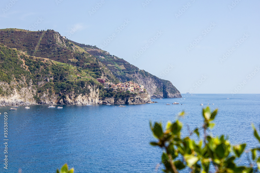View of Manarola from Corniglia, Cinque Terre, Italy