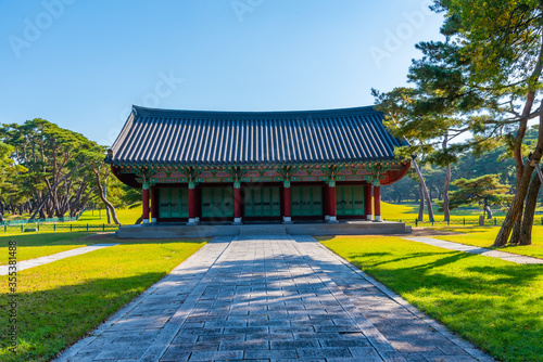 Silla Oreung royal tombs at Gyeongju, Republic of Korea photo