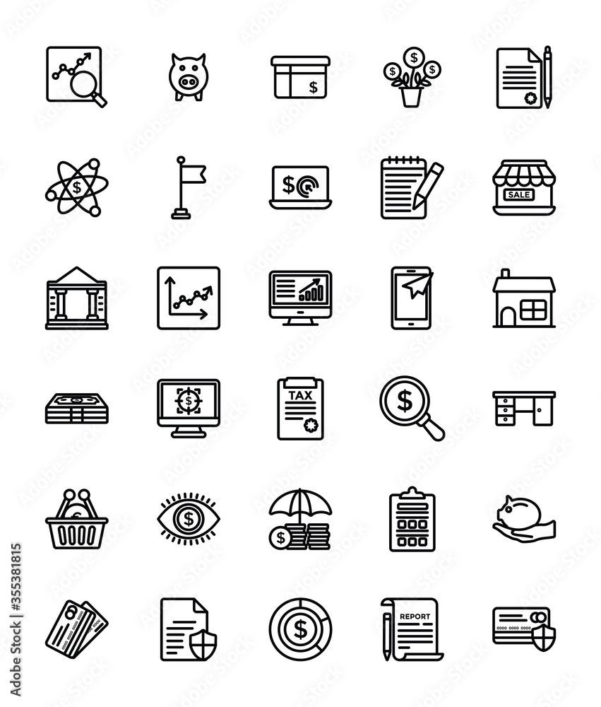 Bundle of Startup and New Business Line Vector Icons