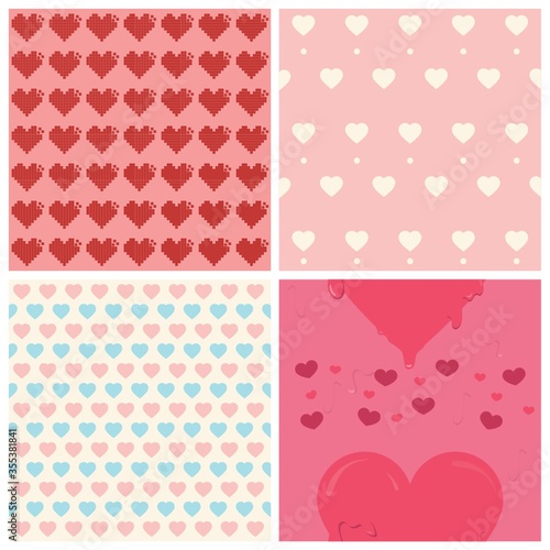 seamless heart patterns collection