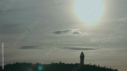 William Wallace Monument shoot from far away at sunset