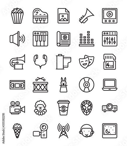 Media and Entertainment Icons Set 