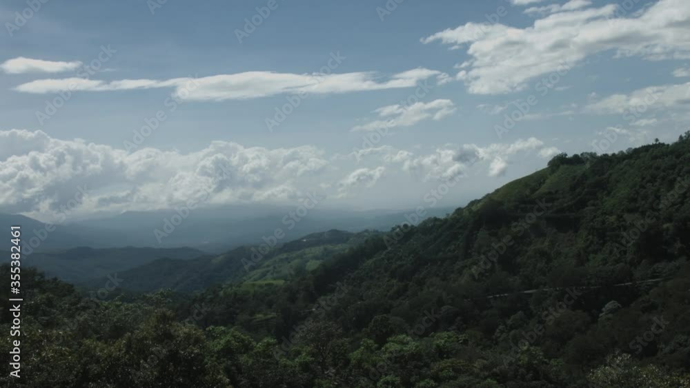 Amazing 4K Steady Shot of Tropical Mountains and Jungle Hills with a Beautiful Cloudy Sky in Central America. Amazing 4K Steady Shot of Tropical Mountains and Jungle Hills with a Beautiful Cloudy Sky in Central America.