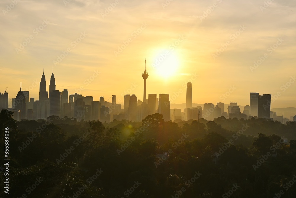 Sunrise over Kuala Lumpur cityscape