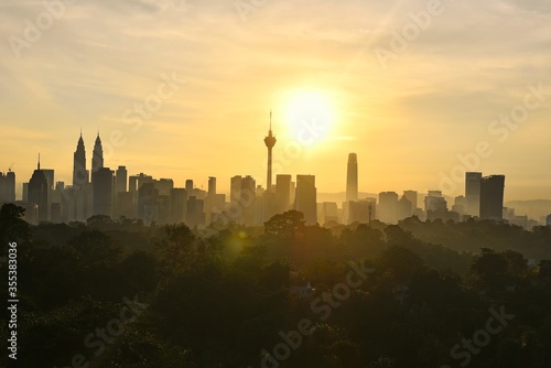 Sunrise over Kuala Lumpur cityscape