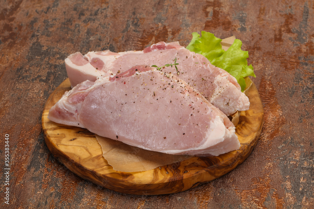 Raw pork meat steak for grill Raw pork meat steak for grill