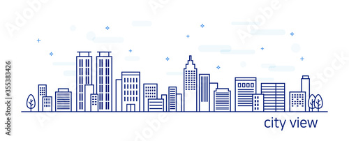 abstract city view skyline vector illustration photo