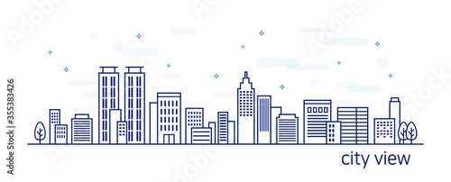 abstract city view skyline vector illustration