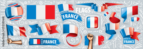 Vector set of the national flag of France in various creative designs