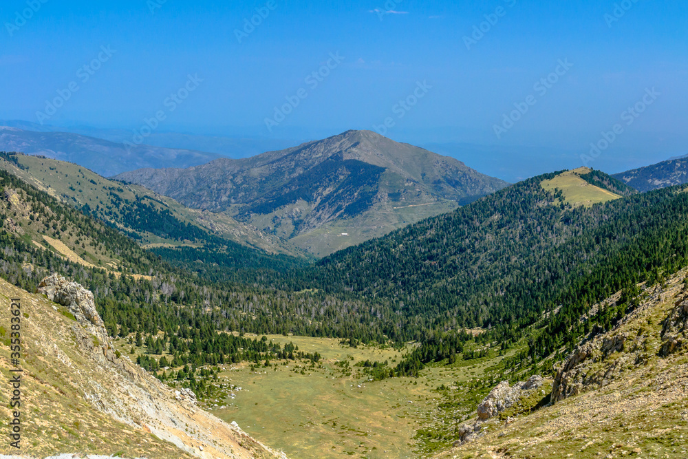 Hiking in the Catalan Pyrenees, Portella de Mentet, Spain.