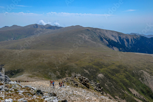 Hiking at the Pass of Mentet (border between France and Spain)  photo