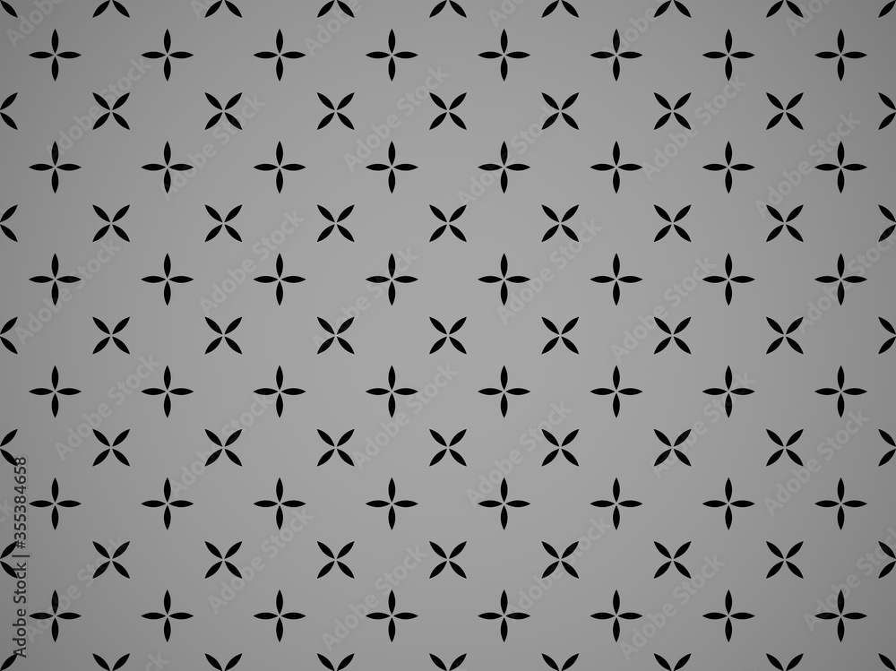 Flower geometric pattern. Seamless vector background. Black and grey ornament. Ornament for fabric, wallpaper, packaging. Decorative print Flower geometric pattern. Seamless vector background. Black and grey ornament. Ornament for fabric, wallpaper, packaging. Decorative print