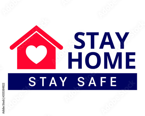 stay home stay safe flat icon vector isolated on white background