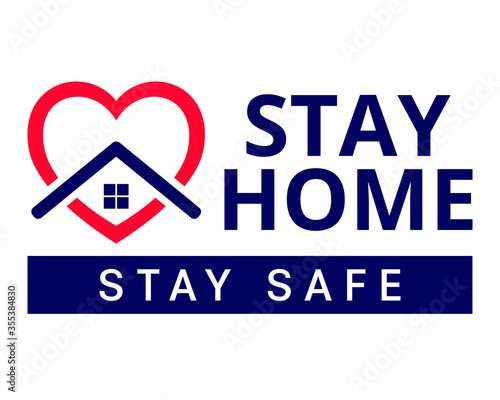 stay home stay safe flat icon vector isolated on white background