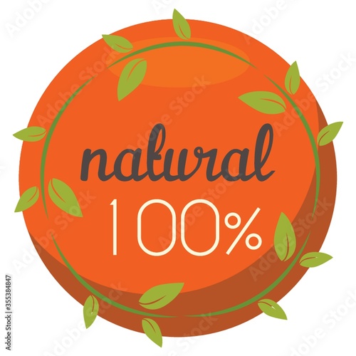 hundred percent natural product label