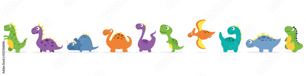Set of cute dinosaurs. Flat style. Vector illustration
Set of cute dinosaurs. Flat style. Vector illustration