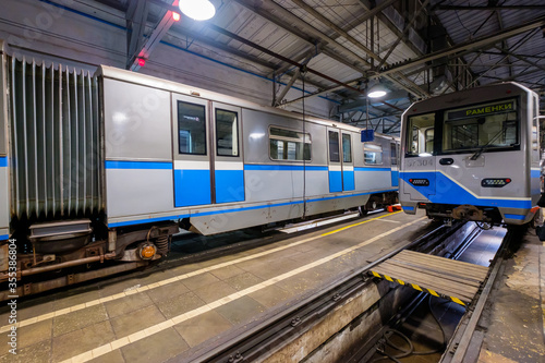 Subway train metro depot