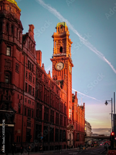 Principal hotel in Manchester at sunset