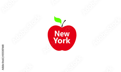 New York City Big apple symbol city fruit vector illustration 